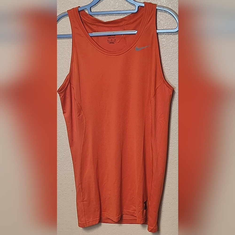 Nike Pro Men's Orange Tank Top Dri-Fit Size XL NWOT